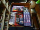LARGE BOX LOT; INCLUDES VARIOUS DVD SETS AND MOVES INCLUDING THE GOLDEN GIRLS, THE BOB HOPE