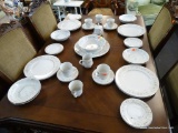 6 PIECE PLACE SETTING OF CARLTON CHINA; INCLUDES 6 DINNER PLATES WITH 2 EXTRA, 6 DESSERT PLATES WITH