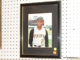 FRAMED PHOTOGRAPH; THIS PHOTOGRAPH IS OF ONE OF THE PITTSBURGH PIRATES. HAS BLACK MATTING AND IN A