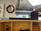 SOUNDBAR AND SUBWOOFER SET; MADE BY SAMSUNG AND INCLUDES POWER CORDS, AN IN/OUT CORD FOR THE
