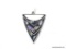 LADIES VINTAGE .925 STERLING SILVER PENDANT INLAID WITH OPAL & ONYX.