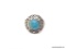 LADIES .925 STERLING SILVER TURQUOISE RING. RING SIZE 7-1/4.