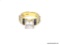 LADIES .925 STERLING SILVER & GOLD OVERLAY 3 CT. CZ & SAPPHIRE ENGAGEMENT RING. RING SIZE 6-1/4.