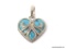 LADIES .925 STERLING SILVER LARGE TURQUOISE PENDANT. MEASURES 2 IN. 1-1/2 IN. WEIGHS 14.2 GRAMS.