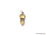 LADIES .925 STERLING SILVER 4CT. CITRINE PENDANT.