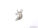 UNISEX .925 STERLING SILVER DIAMOND CUT UNICORN PENDANT.