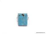 LADIES .925 STERLING SILVER TURQUOISE GEMSTONE RING. RING SIZE 6.