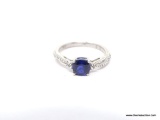 LADIES .925 STERLING SILVER 1 CT. SAPPHIRE RING. RING SIZE 7.