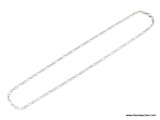 UNISEX .925 STERLING SILVER 3-1 FIGARO NECKLACE. MEASURES 22 IN. LONG.