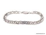 UNISEX .925 STERLING SILVER 7-1/2 CT. CABLE LINK BRACELET. MEASURES 7MM. WEIGHS 8.3 GRAMS.