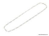 UNISEX .925 STERLING SILVER 3-1 FIGARO NECKLACE. MEASURES 3.5MM, 18 IN. LONG. WEIGHS 11.5 GRAMS.