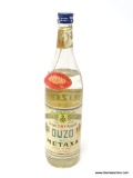 OUZO BY METAXA; IS A PRODUCT OF GREECE AND IS AN UNOPENED 750 ML BOTTLE. IMPORTED BY FLEISCHMANN