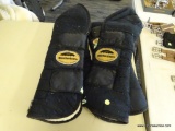 WEATHERBEETA TURNOUT BOOTS; FOUR PIECE SET OF HIGH, BLACK, FLEECE-LINED TURNOUT BOOTS.