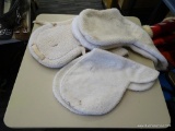 LOT OF FLEECE SHOW PADS; THIS LOT INCLUDES THREE WHITE FLEECE SHOW PADS, INCLUDING ONE CANTERBURY