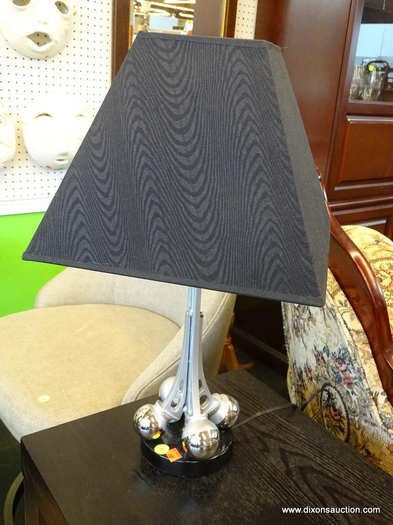 Lot Modern Table Lamp Features Silver Colored Cast Iron