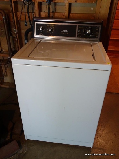 (UTIL) KENMORE WASHER; WHITE AND WOOD GRAIN KENMORE ULTRA FABRIC CARE HEAVY DUTY 80 SERIES. MODEL #