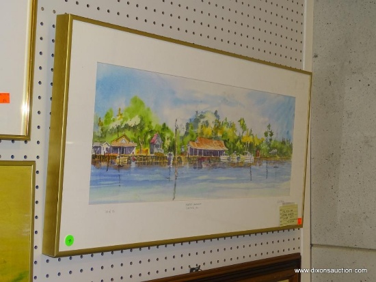 ORIGINAL JACK NOLAN WATERCOLOR; "GROUPER SANDWICH CORTEZ, FL." WATERCOLOR PAINTING SHOWS A