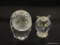 LOT OF SWAROVSKI CRYSTAL FIGURINES; INCLUDES 1 SMALL OWL AND 1 MINIATURE OWL. IN EXCELLENT CONDITION