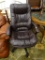 AVISO PLEATHER ESPRESSO OFFICE CHAIR; ADJUSTABLE HEIGHT, SITS ON 5 PLASTIC CASTERS, SWIVELS, TALL