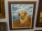 FRAMED RETRIEVER PRINT; PRINT BY JANE PARTIN DEPICTING A GOLDEN RETRIEVER IN A MARSH WITH MALLARD