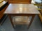 END TABLE; MAHOGANY END TABLE WITH LOWER SHELF. MEASURES 16 IN X 24 IN X 29 IN. IN VERY GOOD