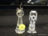 LOT OF SWAROVSKI CRYSTAL FIGURINES; INCLUDES A DOG AND CAT IN EXCELLENT CONDITION.