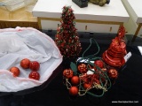 BAGGED LOT OF ASSORTED CHRISTMAS DECOR; INCLUDES A VINTAGE RED BELL THAT LIGHTS UP, ALONG WITH