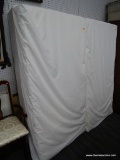 TWIN SIZE MATTRESS AND BOX SPRING; MATTRESS IS INSIDE A PROTECTIVE SHEET. MEASURES 37 IN X 74 IN.