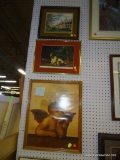 LOT OF FRAMED PRINTS; FIRST PRINT DEPICTS AN AFRICAN AMERICAN CHERUB DEEP IN CONTEMPLATION. BY IAN