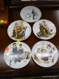 NORMAN ROCKWELL PLATES; SET OF 5 DECORATIVE NORMAN ROCKWELL PLATES, TITLED 