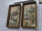 PAIR OF COLONIAL PAINTINGS; FIRST PAINTING DEPICTS A MAN AND A WOMAN TALKING ON A PIER WITH A