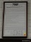 FRAMED DECLARATION OF INDEPENDENCE; REPRODUCTION OF THE DECLARATION OF INDEPENDENCE. FRAMED IN A