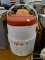 IGLOO COOLER; IGLOO RED AND WHITE COOLER WITH DISPENSER SPOUT ON THE FRONT. MEASURES 10 IN X 17 IN.