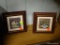 PAIR OF FRAMED ITEMS; ONE IS TITLED TEASET & ROSE AND ONE IS TITLED TULIP. BOTH ARE IN CHERRY FRAMES