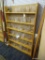 MULTIPURPOSE WOODEN DISPLAY SHELF; 6 SHELVES WITH A NATURAL WOOD FINISH. MATCHES LOTS # 43, 48, 78,