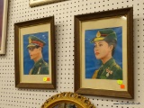 OFFICER PRINTS; PAIR OF FAR EASTERN OFFICER PRINTS IN WOODEN FRAMES. MEASURE 12.5 IN X 16 IN