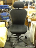 DESK CHAIR; FEATURES ADJUSTABLE LUMBAR SUPPORT, ADJUSTABLE HEIGHT AND SEAT LENGTH, ADJUSTABLE