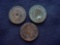 3 Old Indian Head US Cents 1885 1906 All show Damage 3 old damaged US Indian Head cents. 2 have