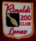 Rinaldi Lanes 200 Club Bowling Shirt Award Patch Riverdale Maryland Nice large 200 Club bowling