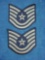 1 . 1950-60s Vintage US Air Force E-6 Tech Sergeant Uniform Rank Chevrons . Previously used US Air