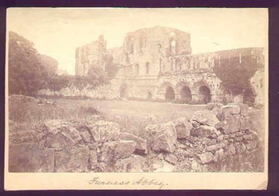 1890 ALBUMEN PHOTO ST MARY FURNESS ABBEY RUINS ENGLAND Interesting 1890-era albumen print photograph