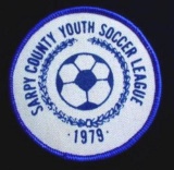 1979 Sarpy County Youth Soccer League Cloth Patch Nebraska Nice embroidered cloth soccer patch for