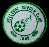 1980 Bellevue Soccer Club Green Cloth Patch Nebraska Nice embroidered cloth soccer patch for the