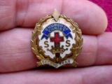 108 Vintage CHURCH OF CHRIST Sunday School Cross and Crown Attendance Pin Older Little's System