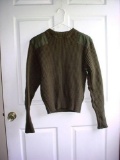 US Army Olive Green OG Wooley Pulley 100% Wool Sweater Size 40 USA MADE, where quality never goes