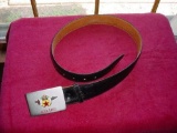 Vintage Masonic Richmond VA Acca Temple Band Fraternal Enamel Crest Buckle & Belt Attractive belt