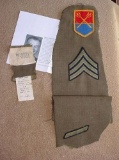 Entire Left Sleeve from WWII Coat WWII Eastern Defense Command Sergeant Left Sleeve segment taken