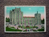 1928 Post Marked Postcard of the New Masonic Temple Detroit Michigan Color postcard of the New