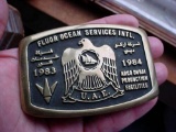 Fluor Ocean Services U.A.E. ARCO DUBAI PRODUCTION FACILITIES Buckle Extremely rare brass belt buckle