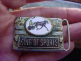 1930-40s KING OF SPORTS Horse Racing Trotters Enamel Belt Buckle This belt buckle came from the